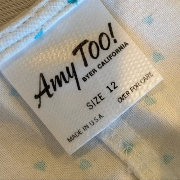 VINTAGE AMY TOO! White and Blue Polka Dot Ruffled Girls Dress 80s 90s Size 12 - Picture 14 of 14